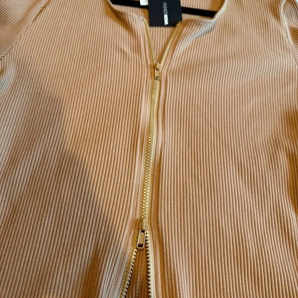 Fashion Nova Stylish Tan Ribbed Cardigan - Picture 3 of 4